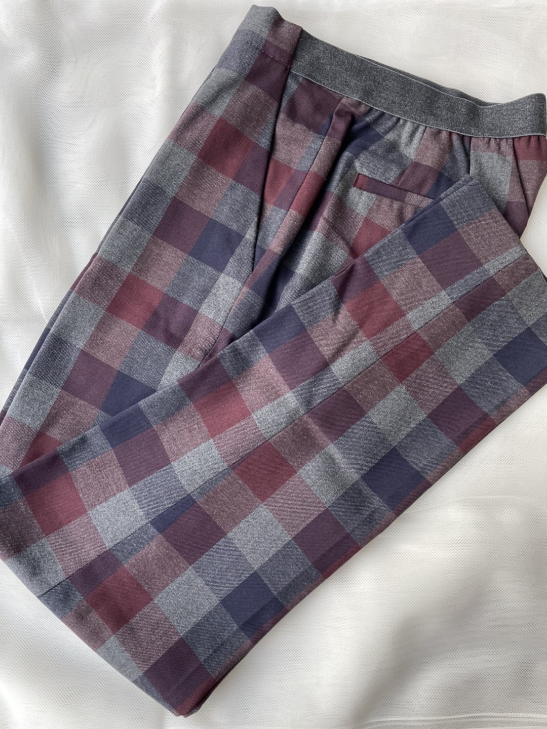 【超美品】UNIQLO ウエストゴムパンツ／チェック柄