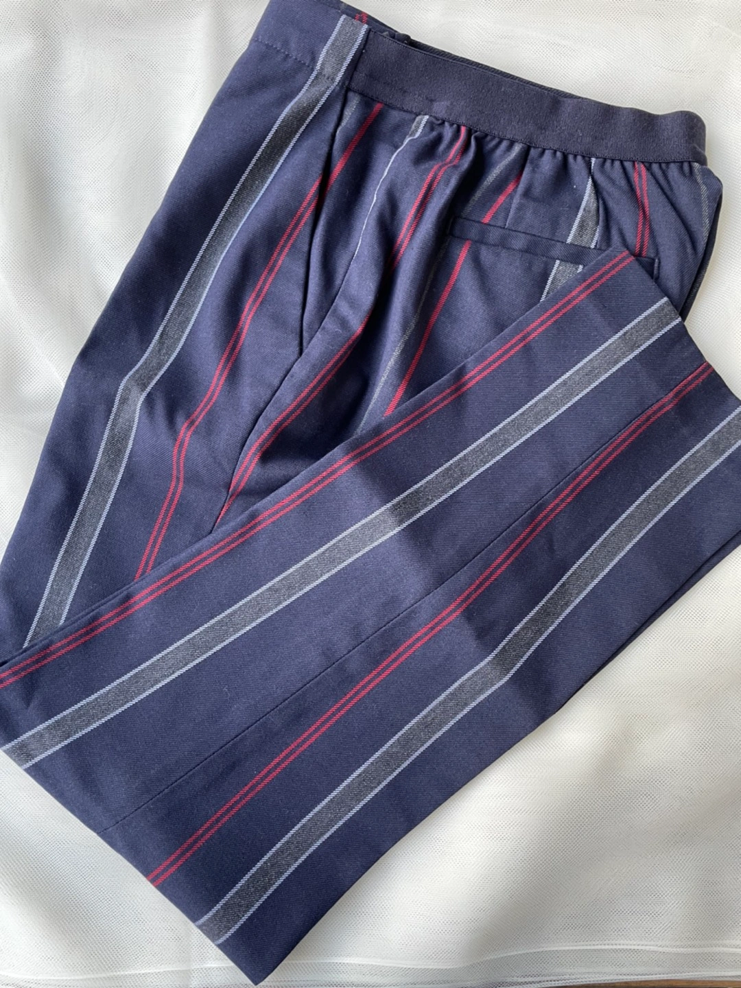 【超美品】UNIQLO ウエストゴムパンツ/ストライプ柄