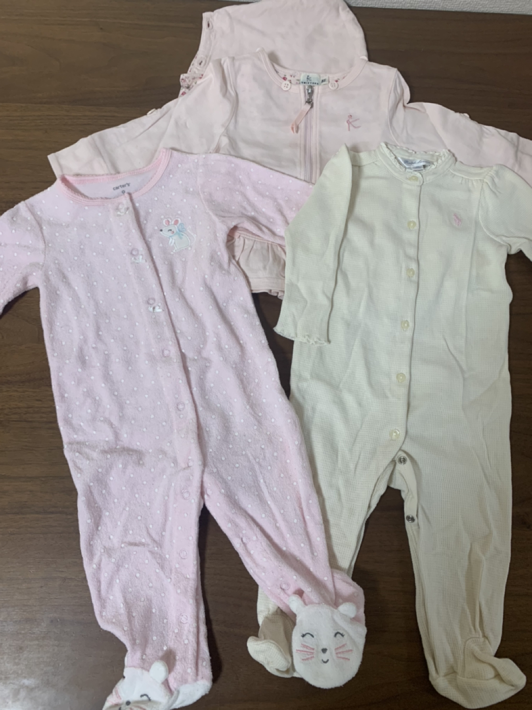 女の子　70サイズ　長袖ロンパース、上着セット
