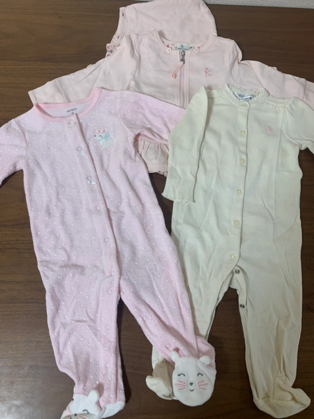 女の子 70サイズ 長袖ロンパース、上着セット