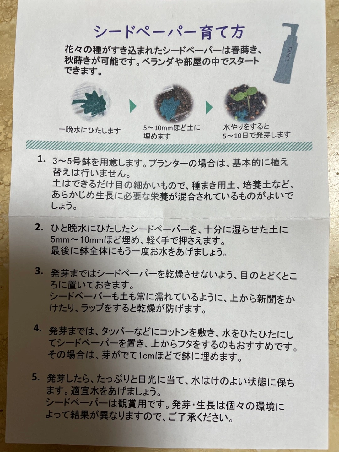 シードペーパー17枚セットの写真3枚目