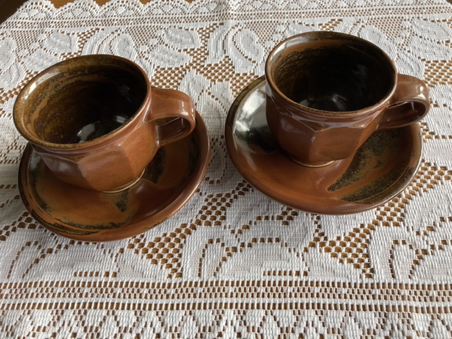 （値下げ）益子焼　ペアコーヒーカップ&ソーサー
