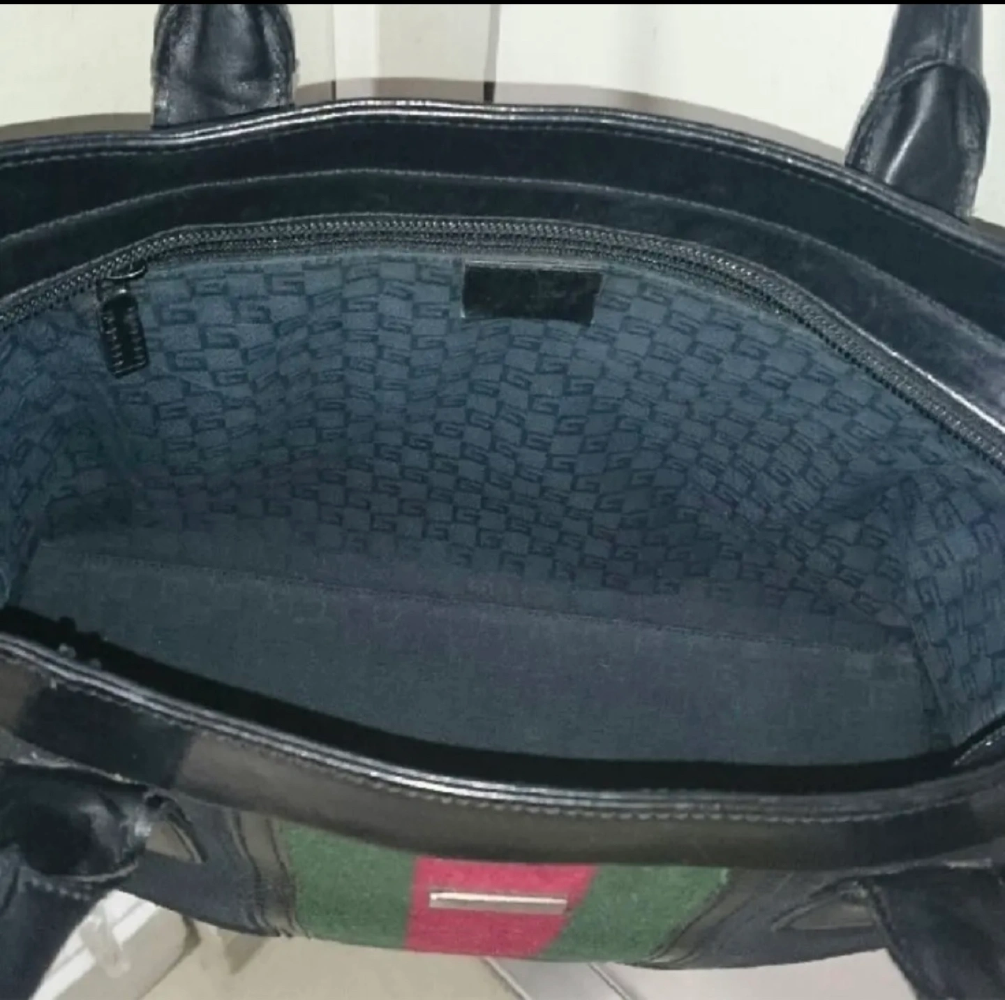 GUCCI グッチ シェリーライン トートバッグ ブラックの写真3枚目