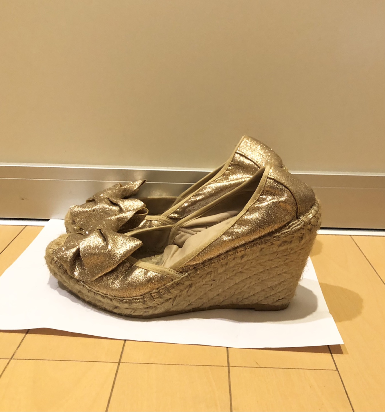 23.5センチ★rasラメリボンウェッジソールの写真2枚目