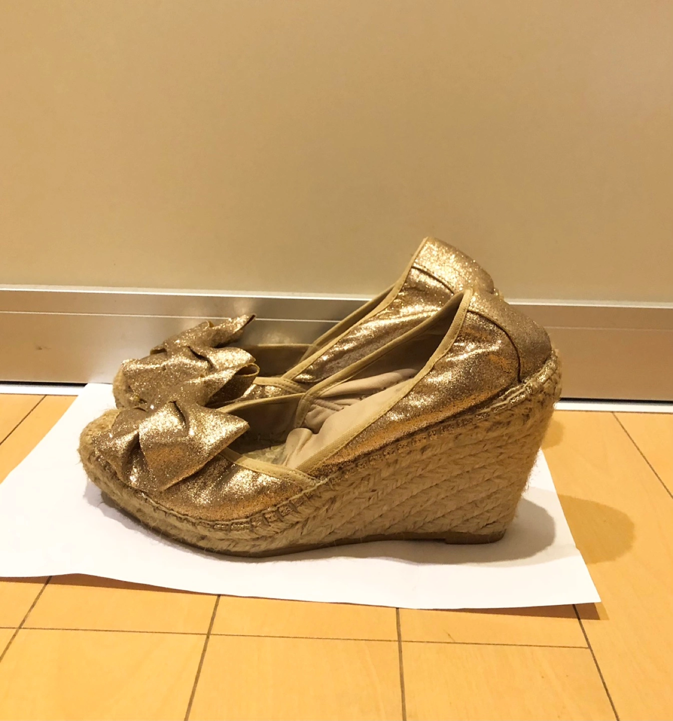 23.5センチ★rasラメリボンウェッジソールの写真2枚目
