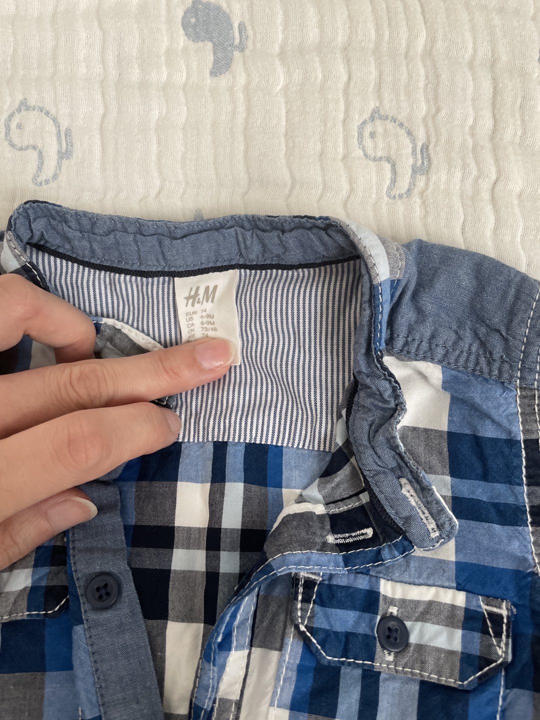 H&M ベビー用チェックシャツ 6-9Ｍの写真3枚目