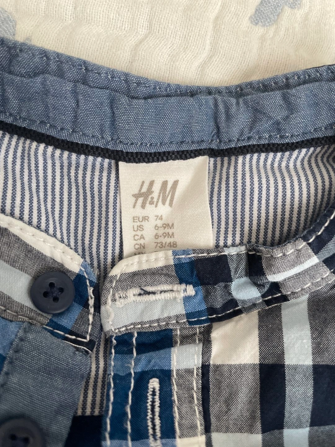 H&M ベビー用チェックシャツ 6-9Mの写真4枚目