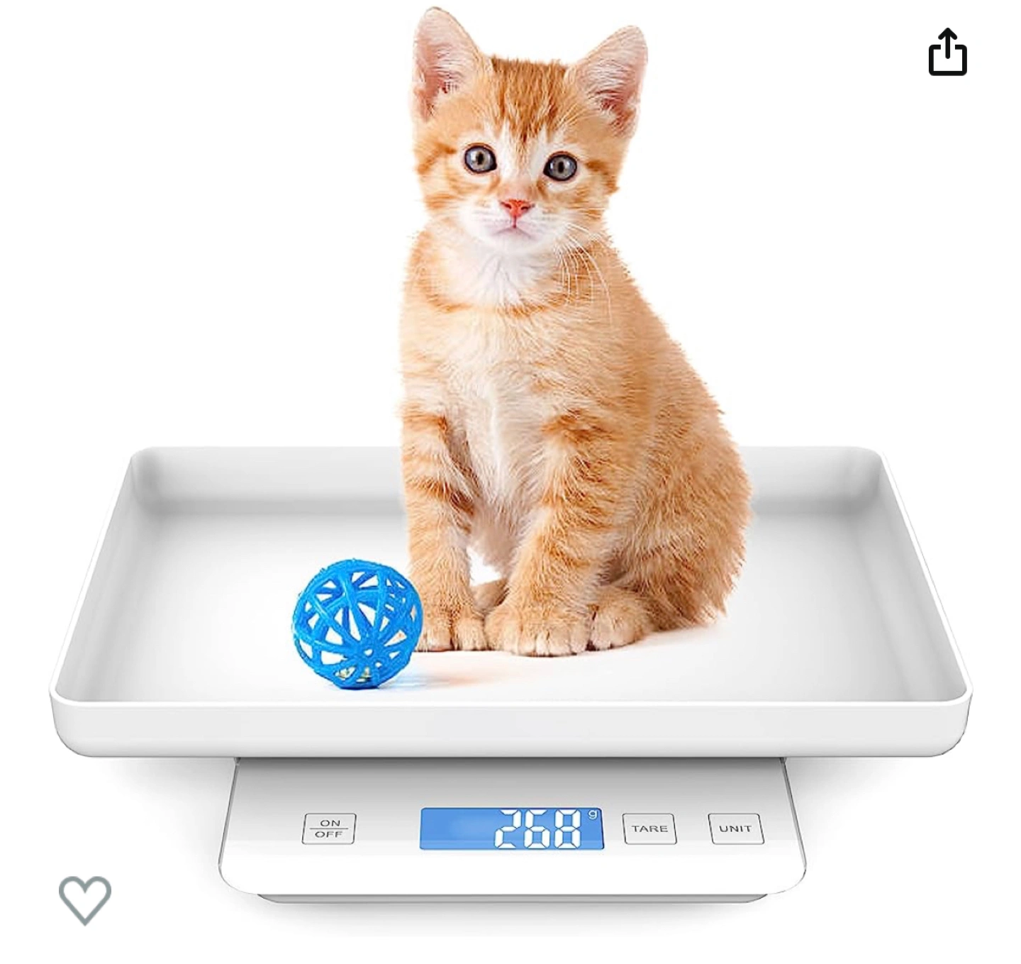 ペット用スマートデジタルスケール 15kg 1g単位で計量 28×18cmトレイ