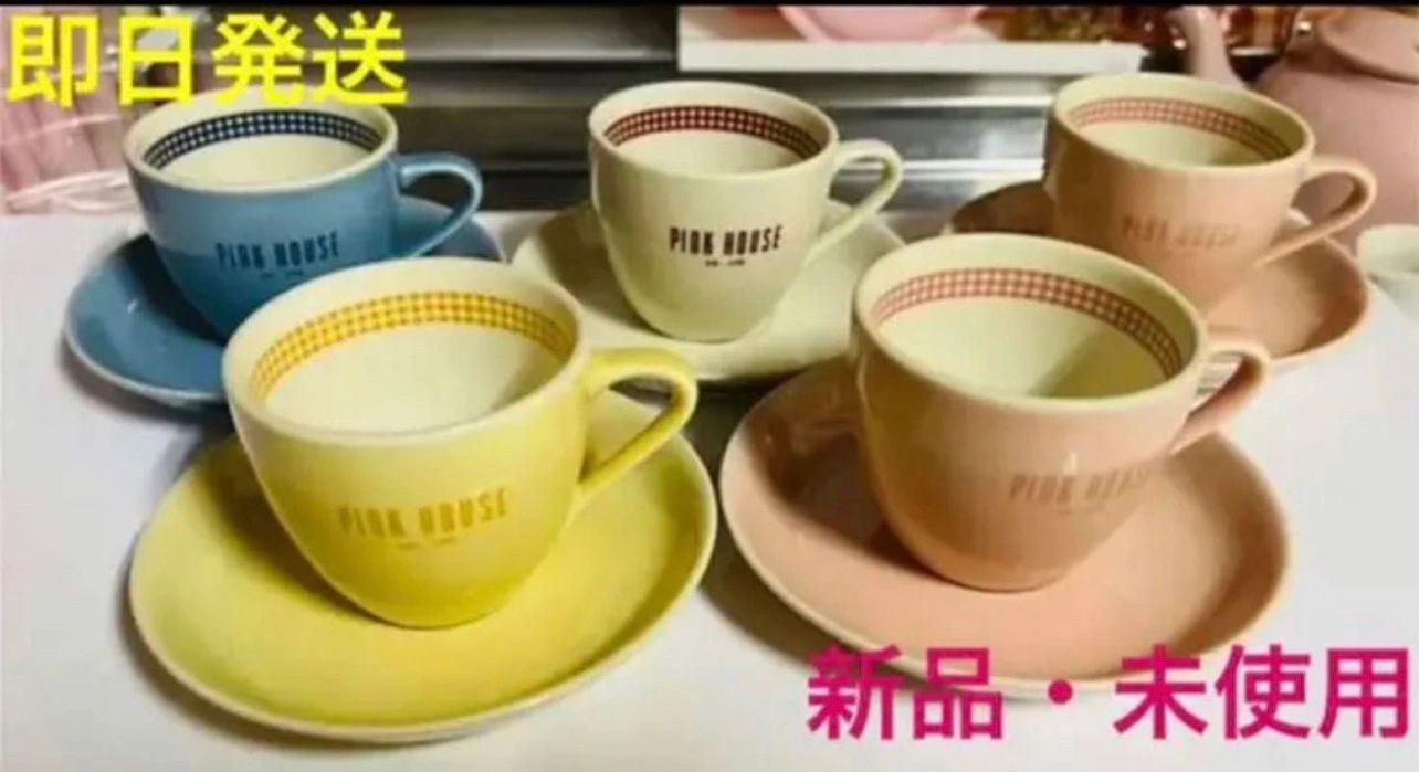 ピンクハウス カップ&ソーサー・プレート(大皿)5セット