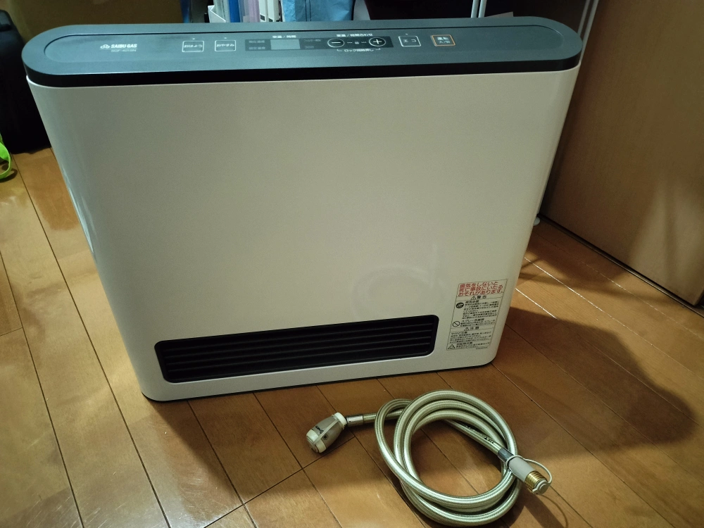 都市ガスファンヒーター+ゴムホース 西部ガス ノーリツ ガスファンヒーター ホワイト SGF-401SNの写真5枚目