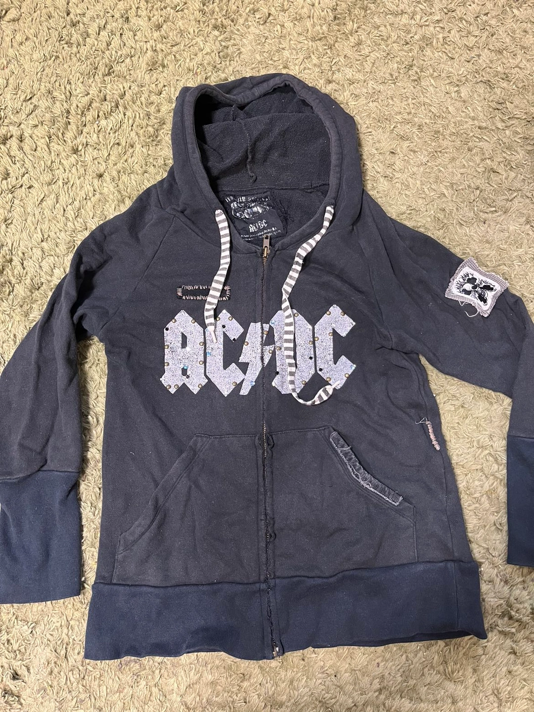 AC/DC エーシーディーシー BACK IN BLACK スウェットプルオーバーパーカー ACDC ROCKWARE