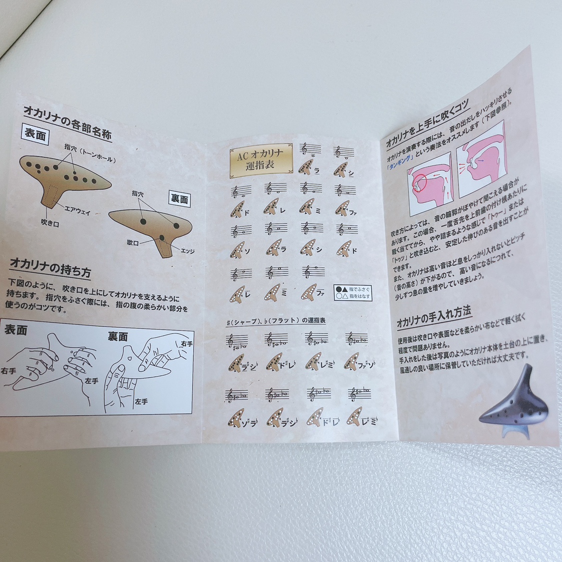 箱付き　新品　C調　オカリナ　AC スタンドセット　ブラウン　管楽器　楽器　音楽の写真6枚目