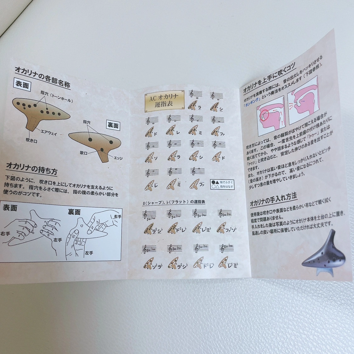箱付き 新品 C調 オカリナ AC スタンドセット ブラウン 管楽器 楽器 音楽の写真6枚目
