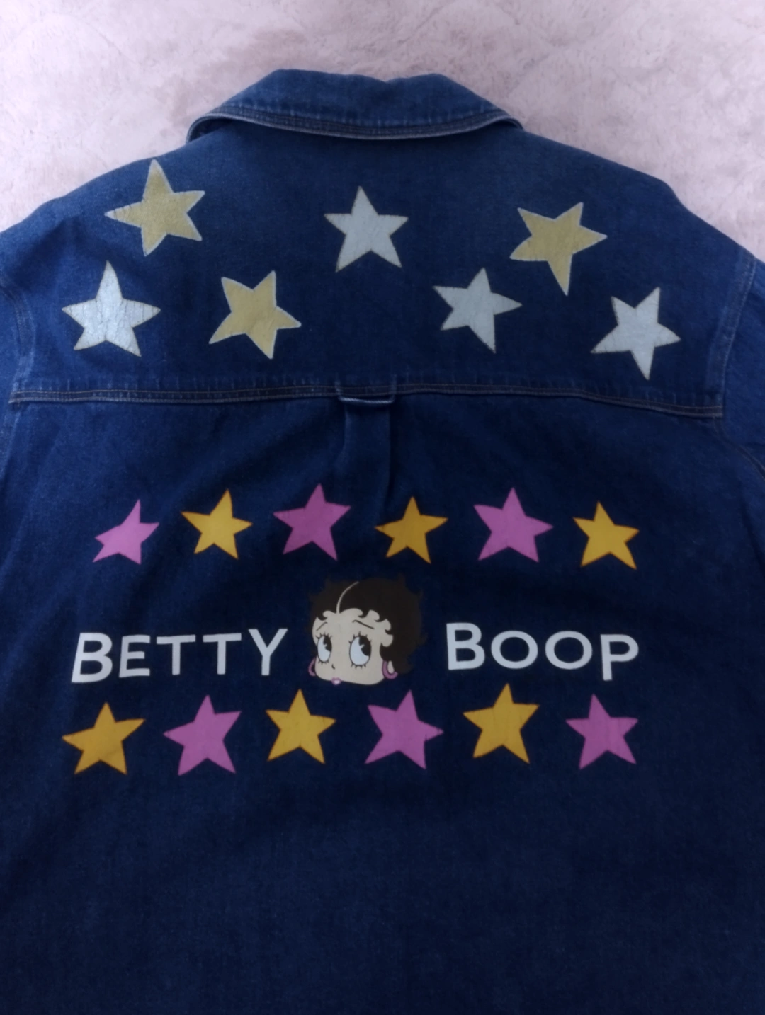 【良品】Betty Boop ベティブープ デニムジャケット Gジャン M-Lの写真7枚目