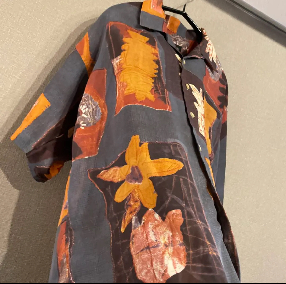 【激安】総柄シャツ 80s風 古着 送料無料 ジャンクの写真4枚目