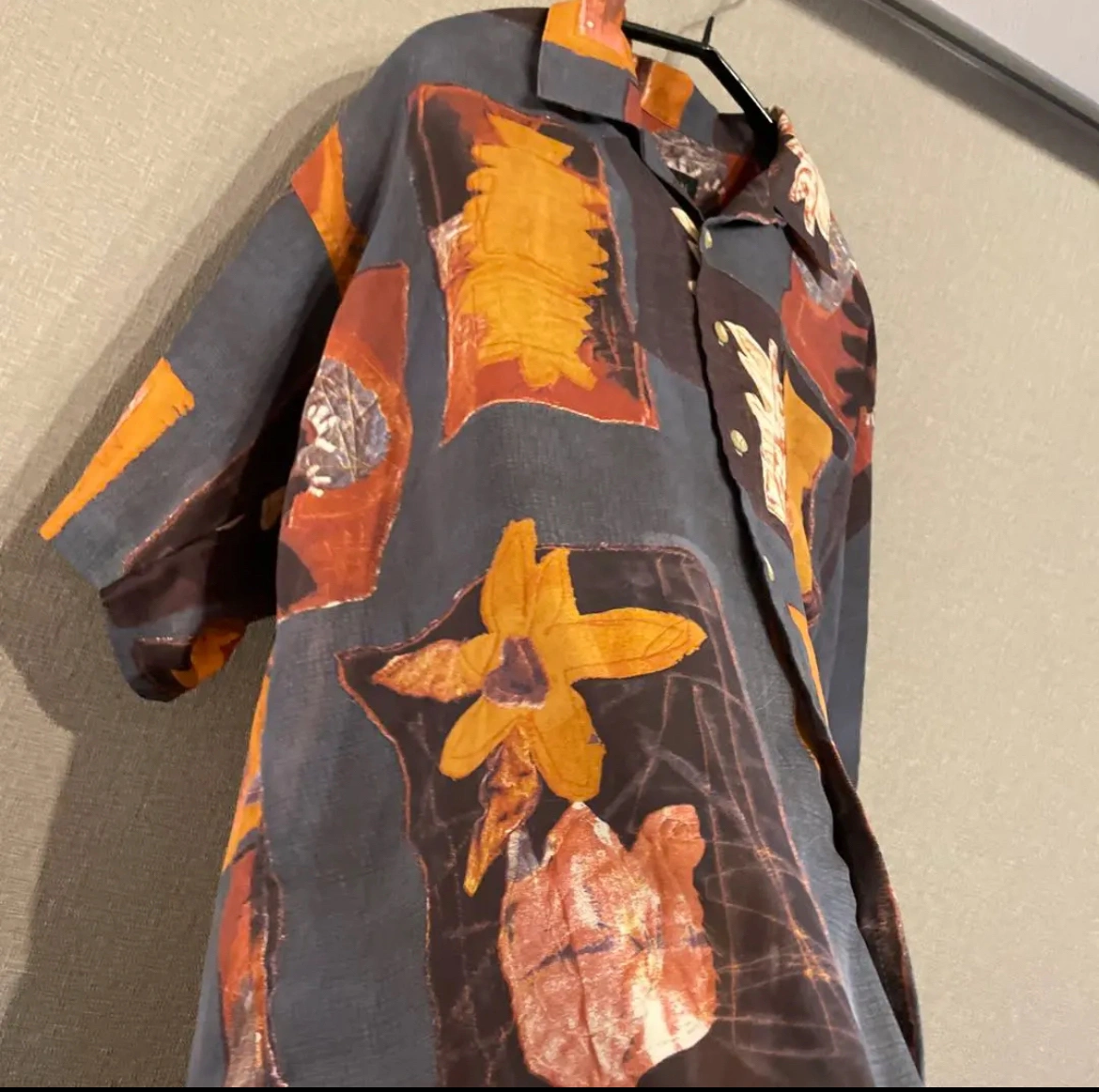【激安】総柄シャツ 80s風 古着 送料無料 ジャンクの写真4枚目