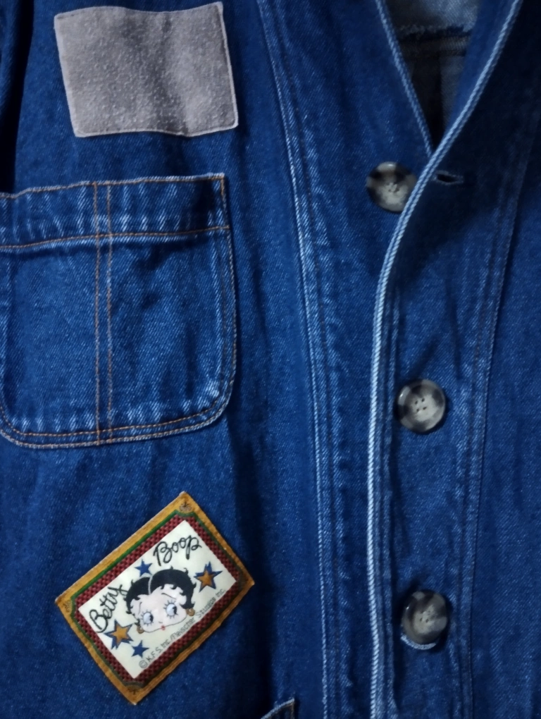 【良品】Betty Boop ベティブープ デニムジャケット Gジャン M-Lの写真2枚目