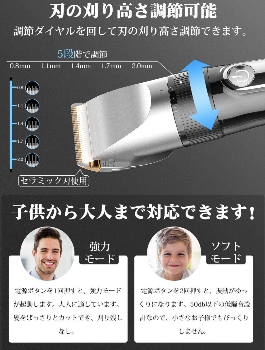 電動バリカン 家庭用 散髪用の写真3枚目