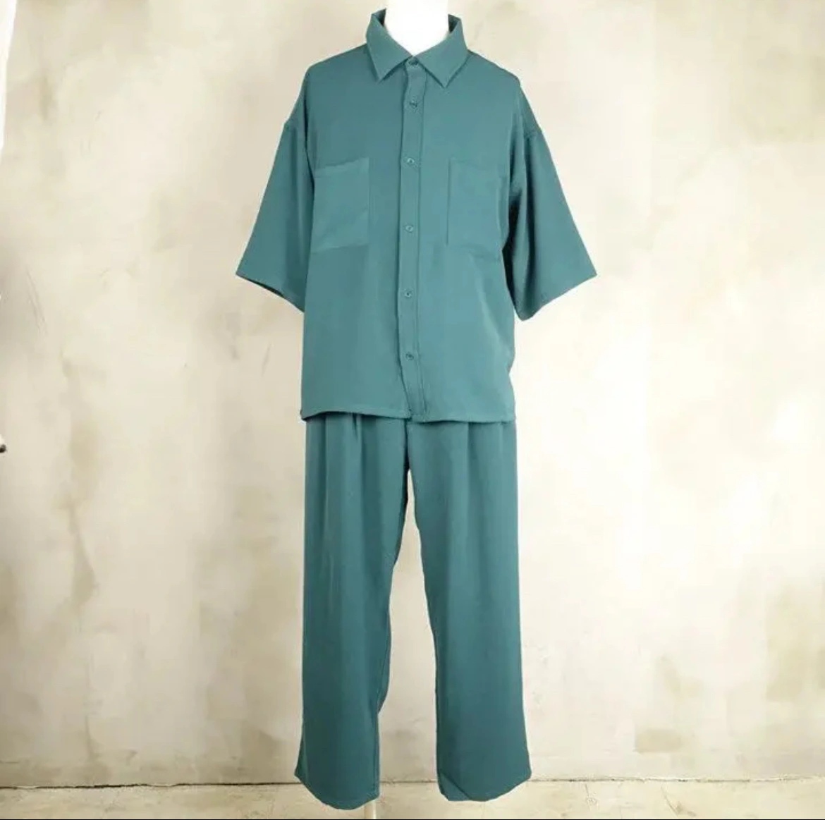 美品】フラミンゴFafatt |セットアップ 半袖シャツ ダークグリーンの写真5枚目