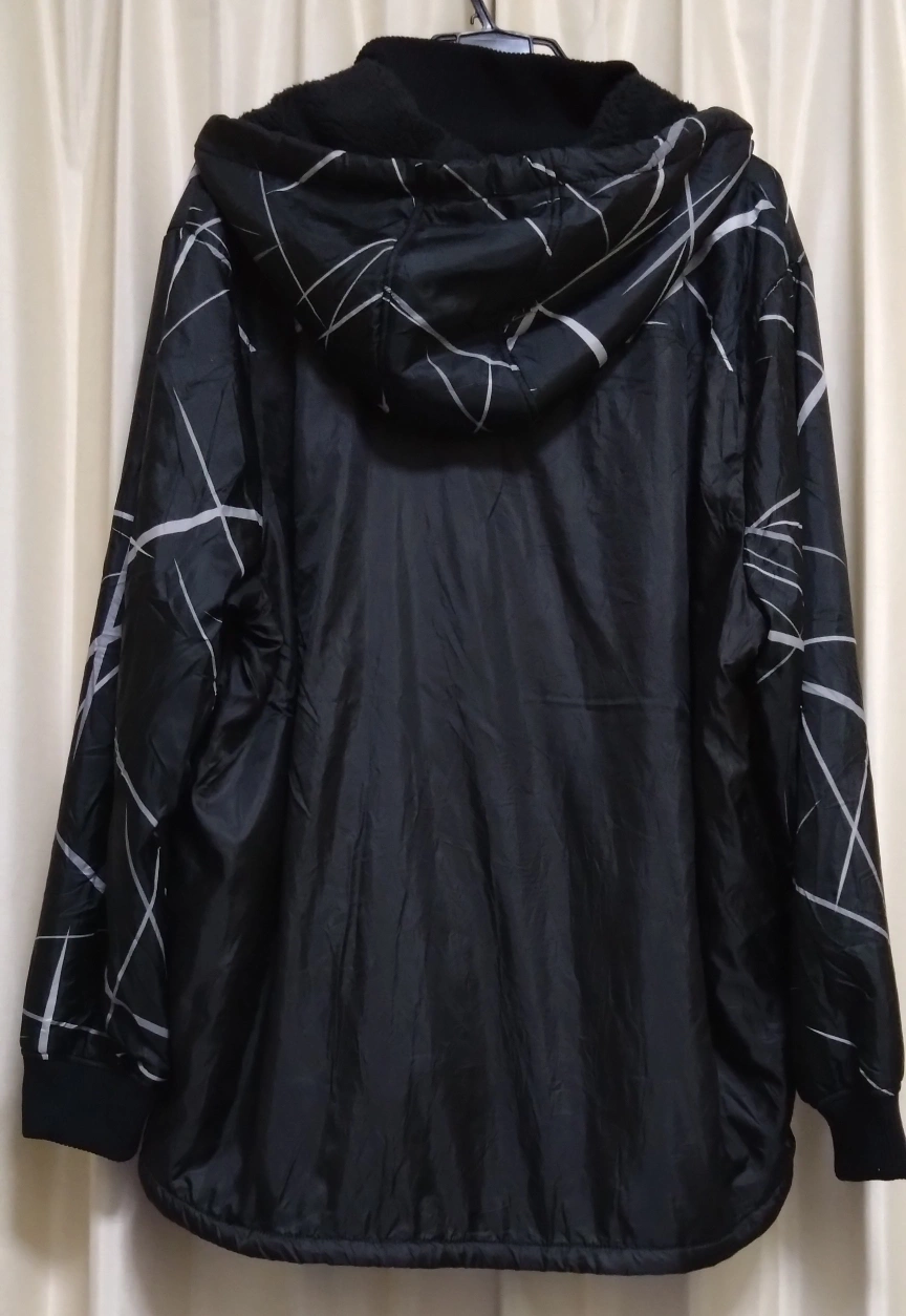 2XL プルオーバーパーカー フード付 黒の写真2枚目