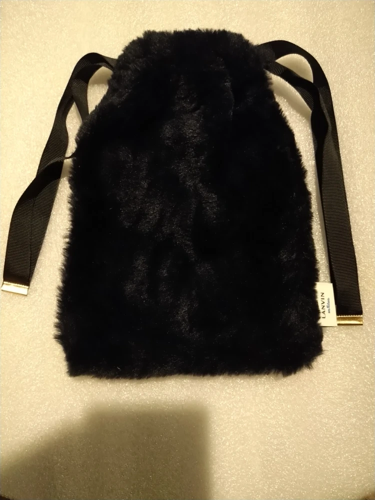 LANVIN en Bleu ファー巾着袋