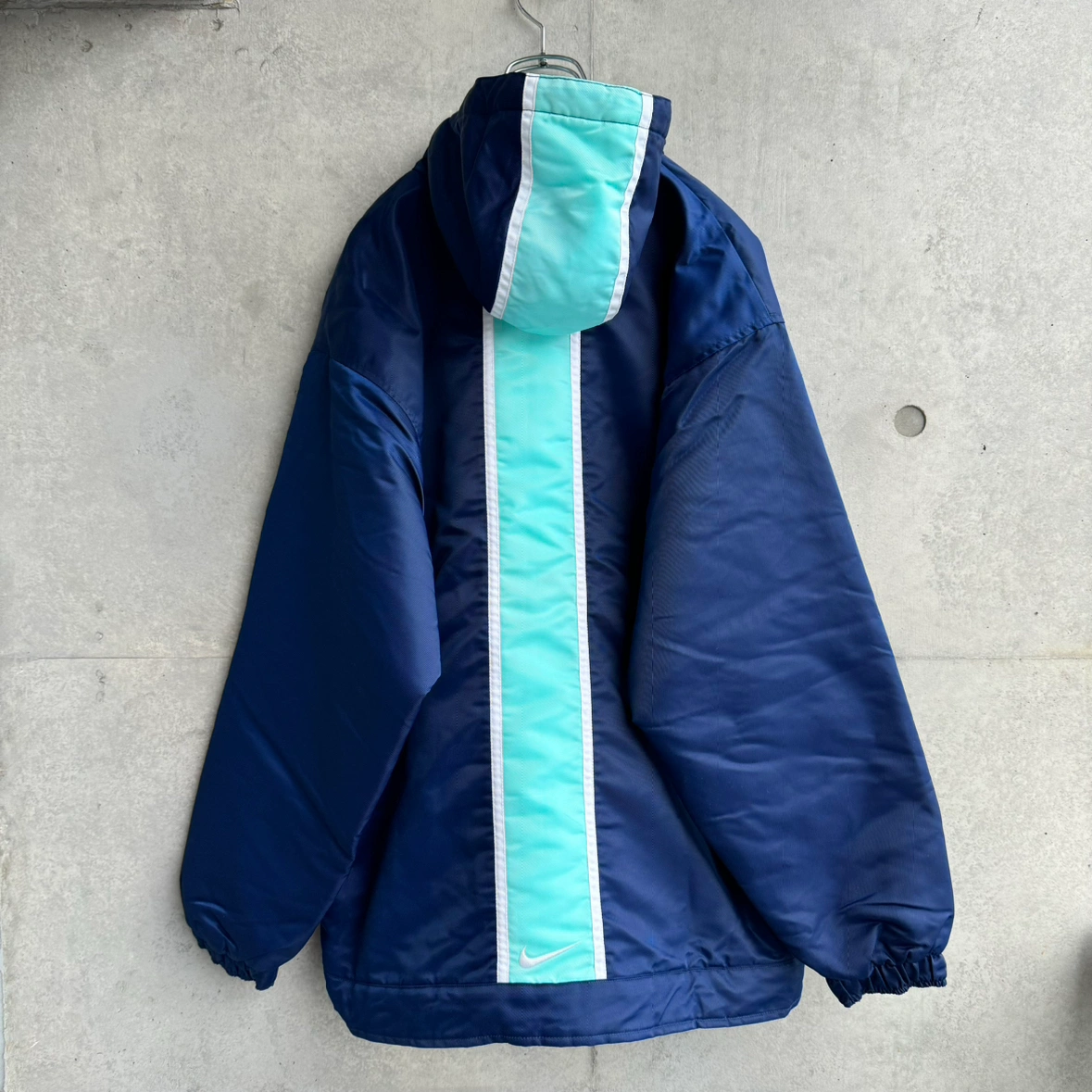 新品 90年代 NIKE ナイロンジャケット ネイビーブルー Y2Kの写真4枚目