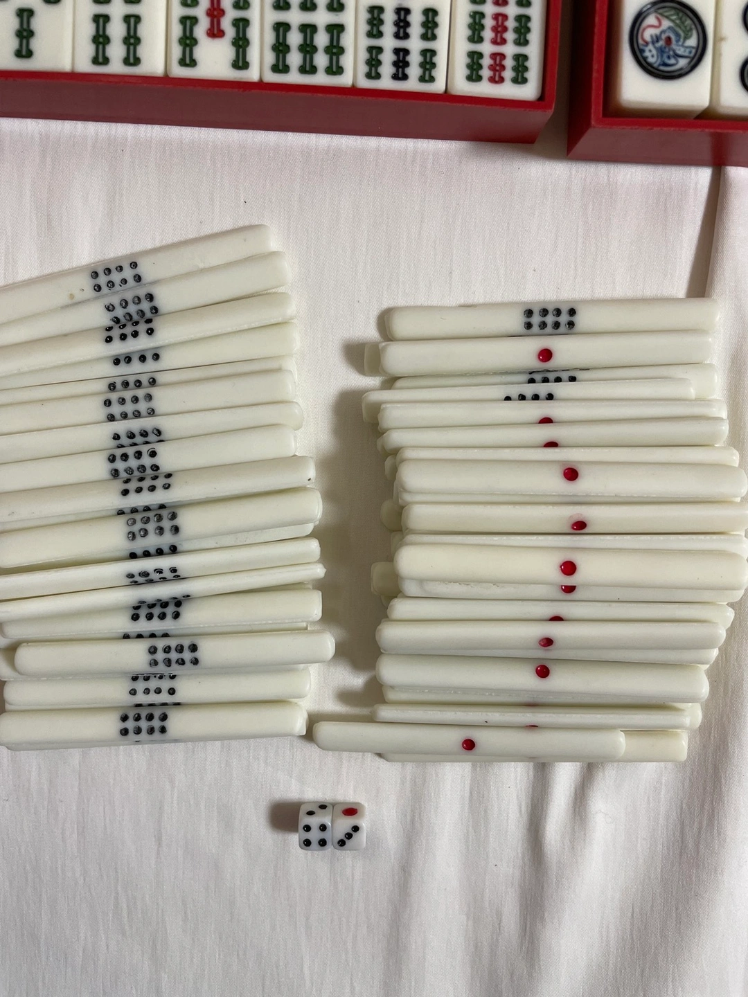 古い麻雀牌のセット ハンドルケース付きの写真6枚目