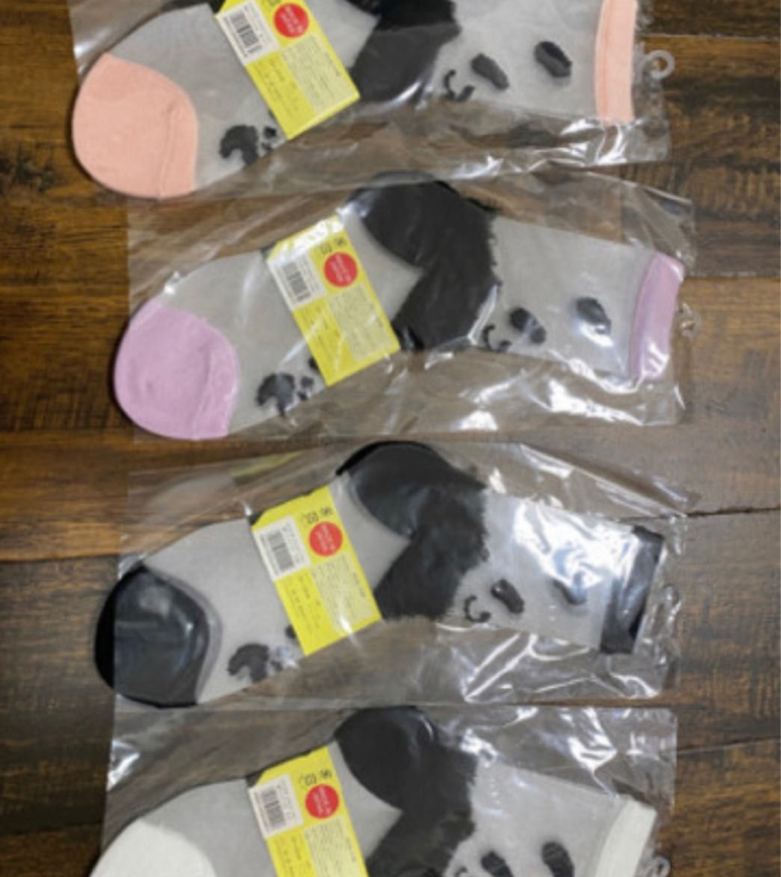 平成ギャルY2Kシースルー　パンダもふもふソックス東京都美術館限定4足コンプリート　ルーズソックスの写真4枚目