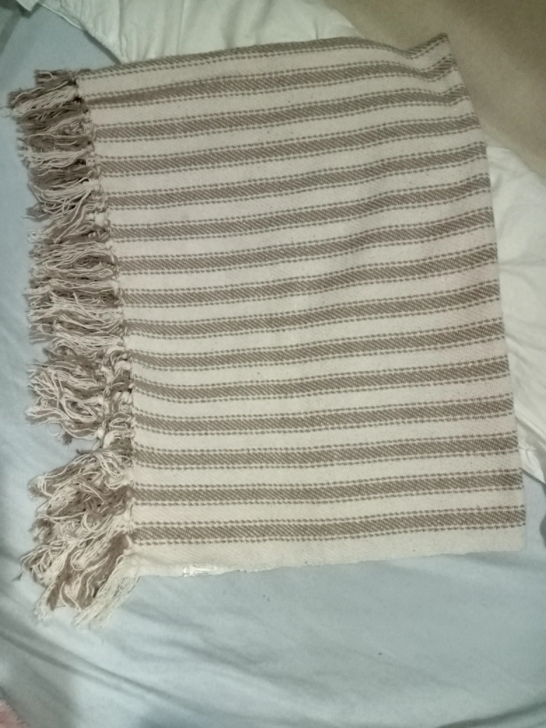 (美品)インド綿のラグマット