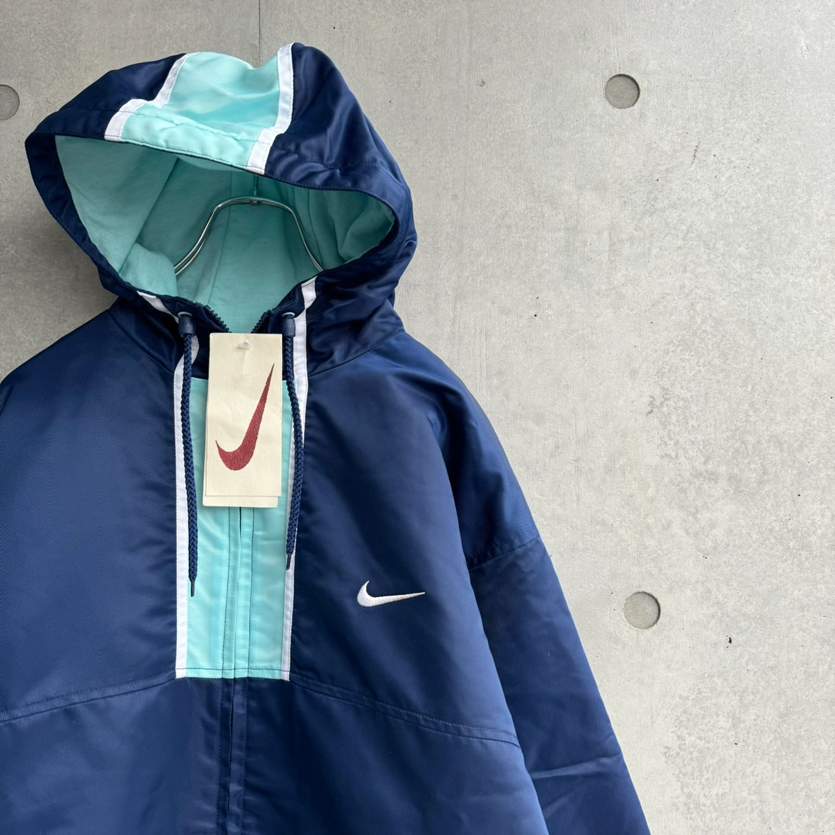 新品 90年代 NIKE ナイロンジャケット ネイビーブルー Y2K