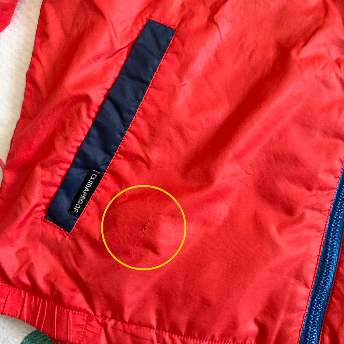 adidas 裏地付きジャンパー ウインドブレーカー 取り外しフード付き 150 オレンジの写真5枚目