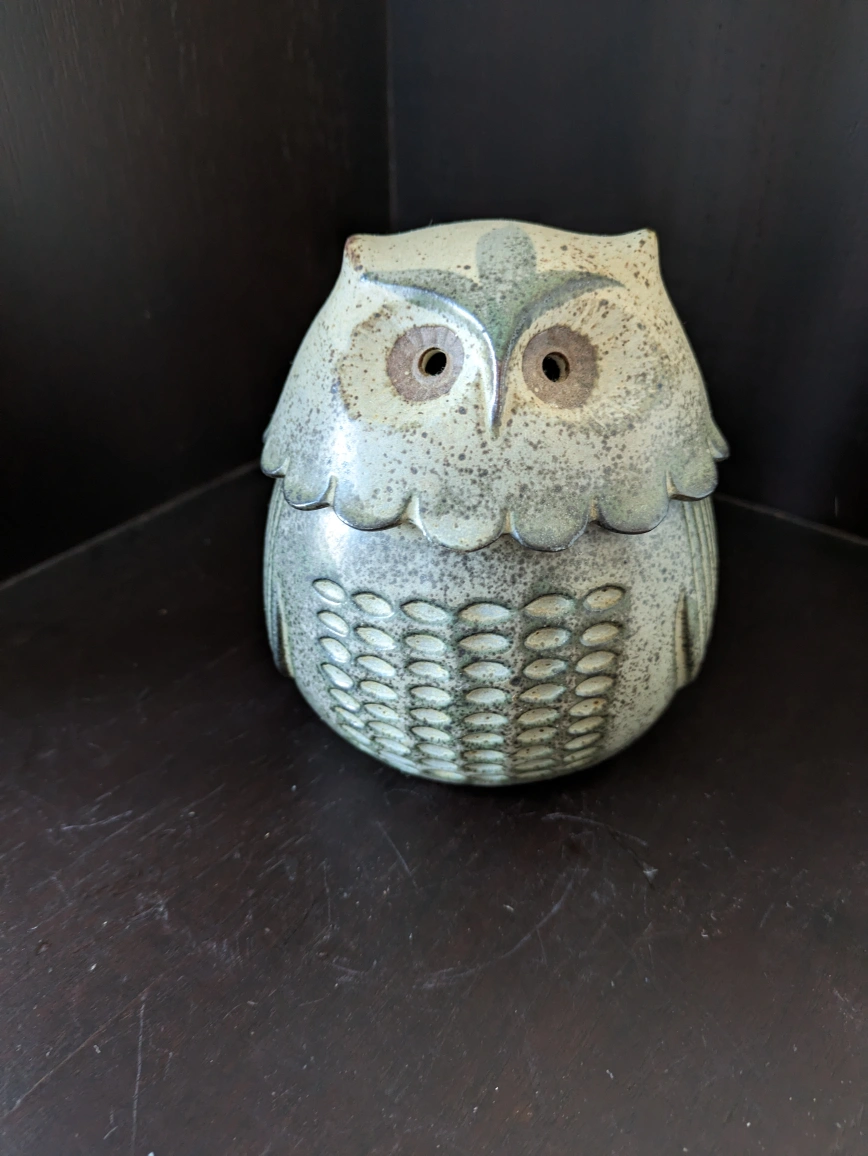 陶器のフクロウ(香炉) オマケ付き