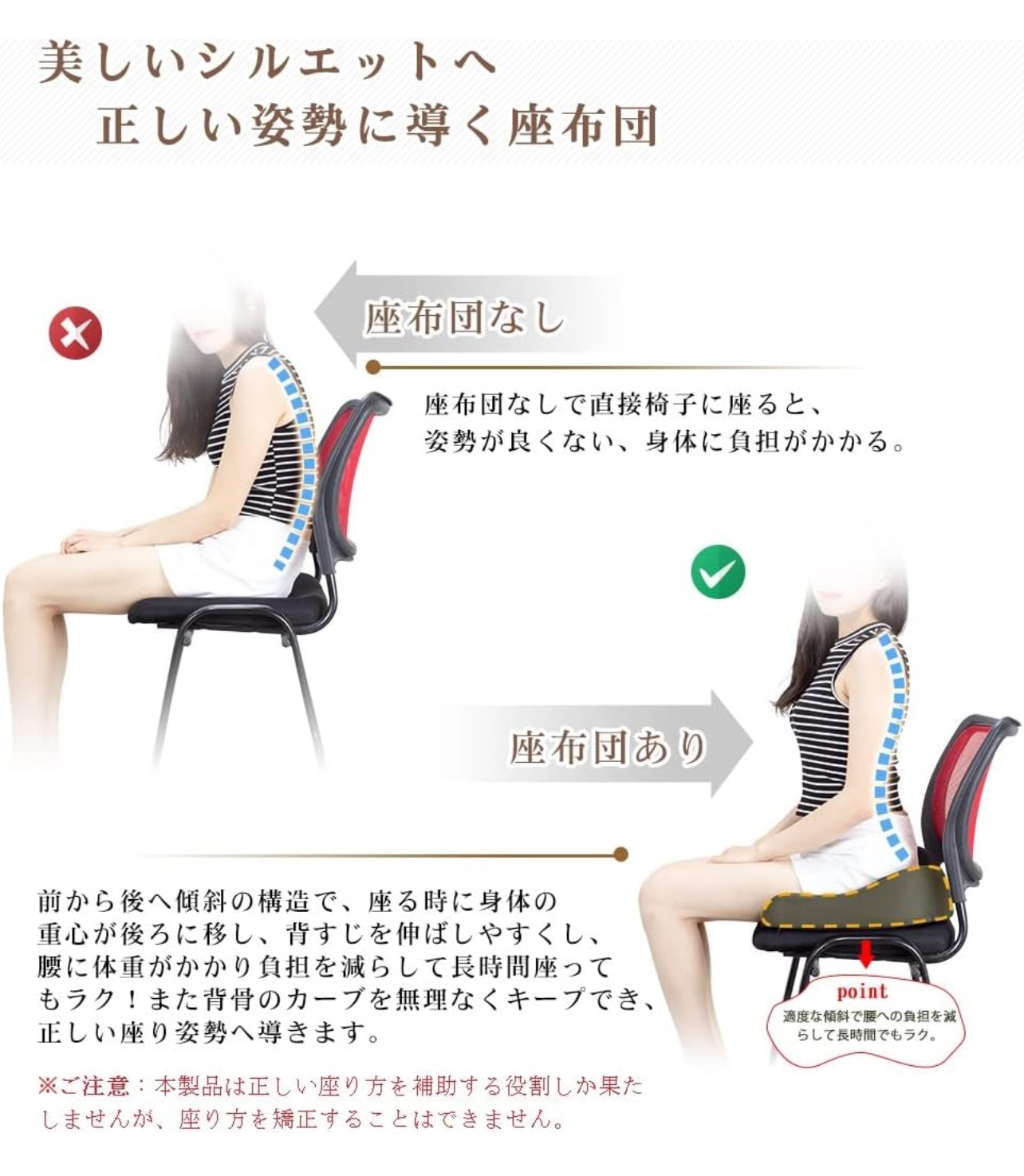【お値下げ】Mkicesky 座布団 低反発クッション 椅子 ２個セット 通気性 ブラックの写真7枚目