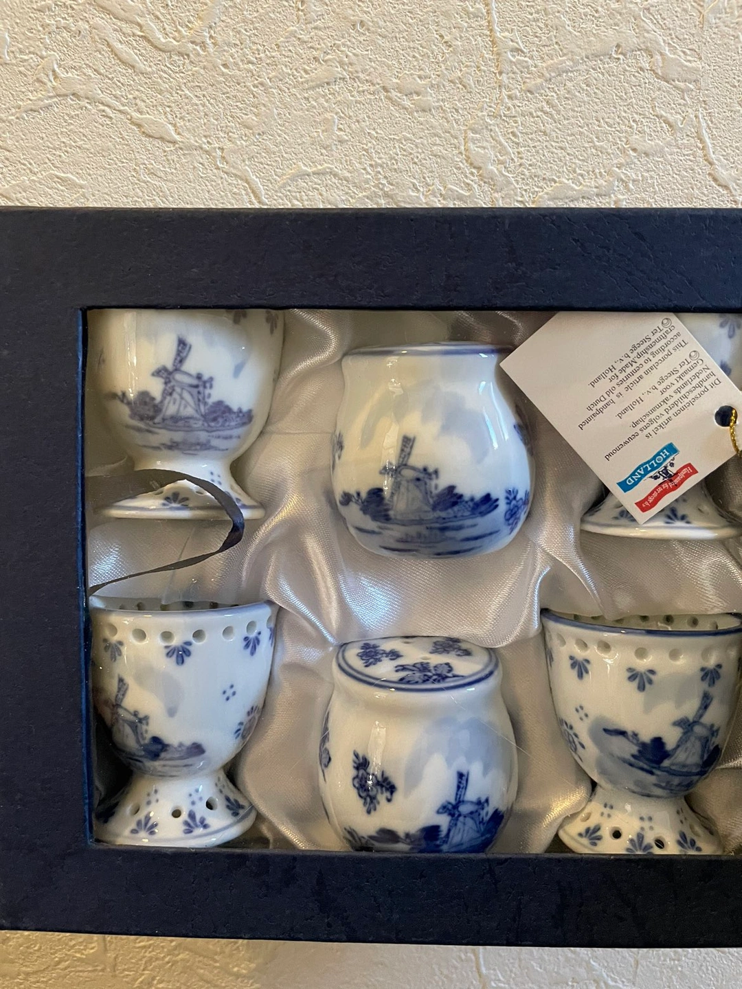 EggCups Ter Steege BD Delft Blauw Hand Decorated in Holland 1984