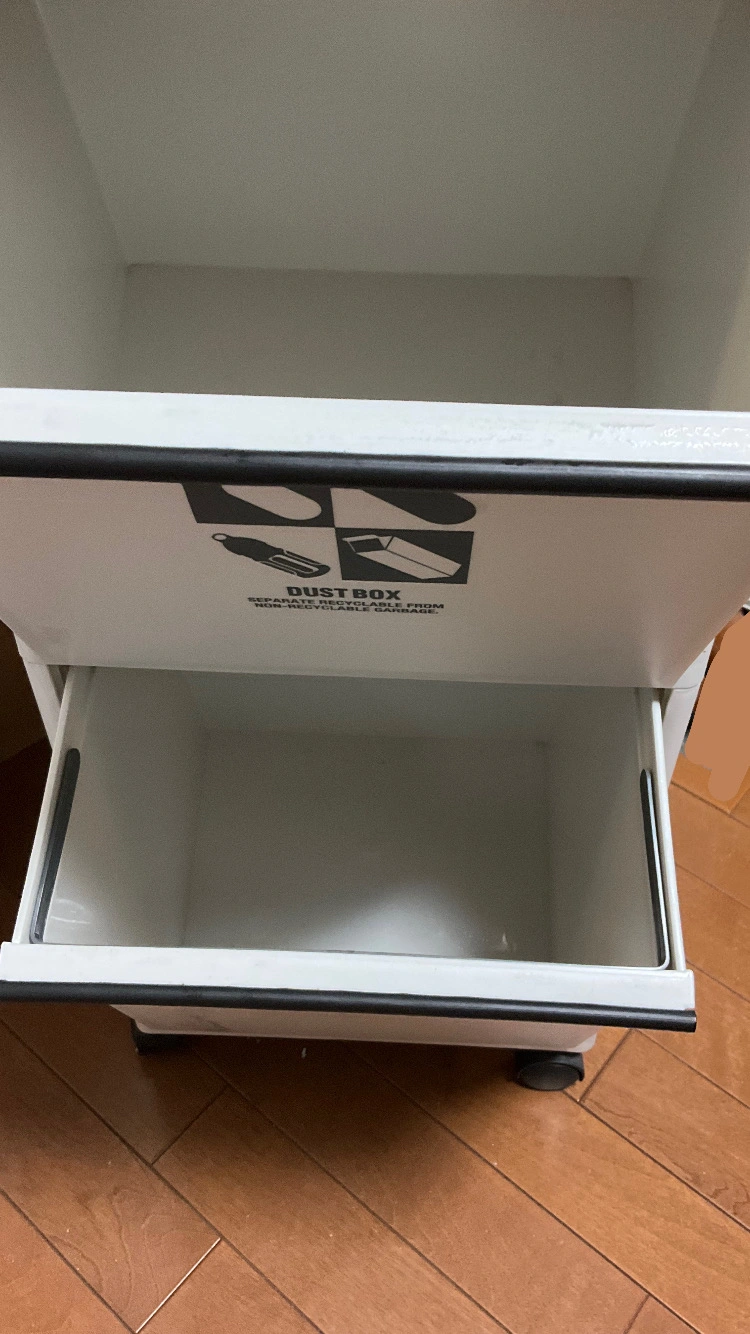 ゴミ箱 43L 資源ゴミ 分別ワゴン ワイド 3段の写真9枚目