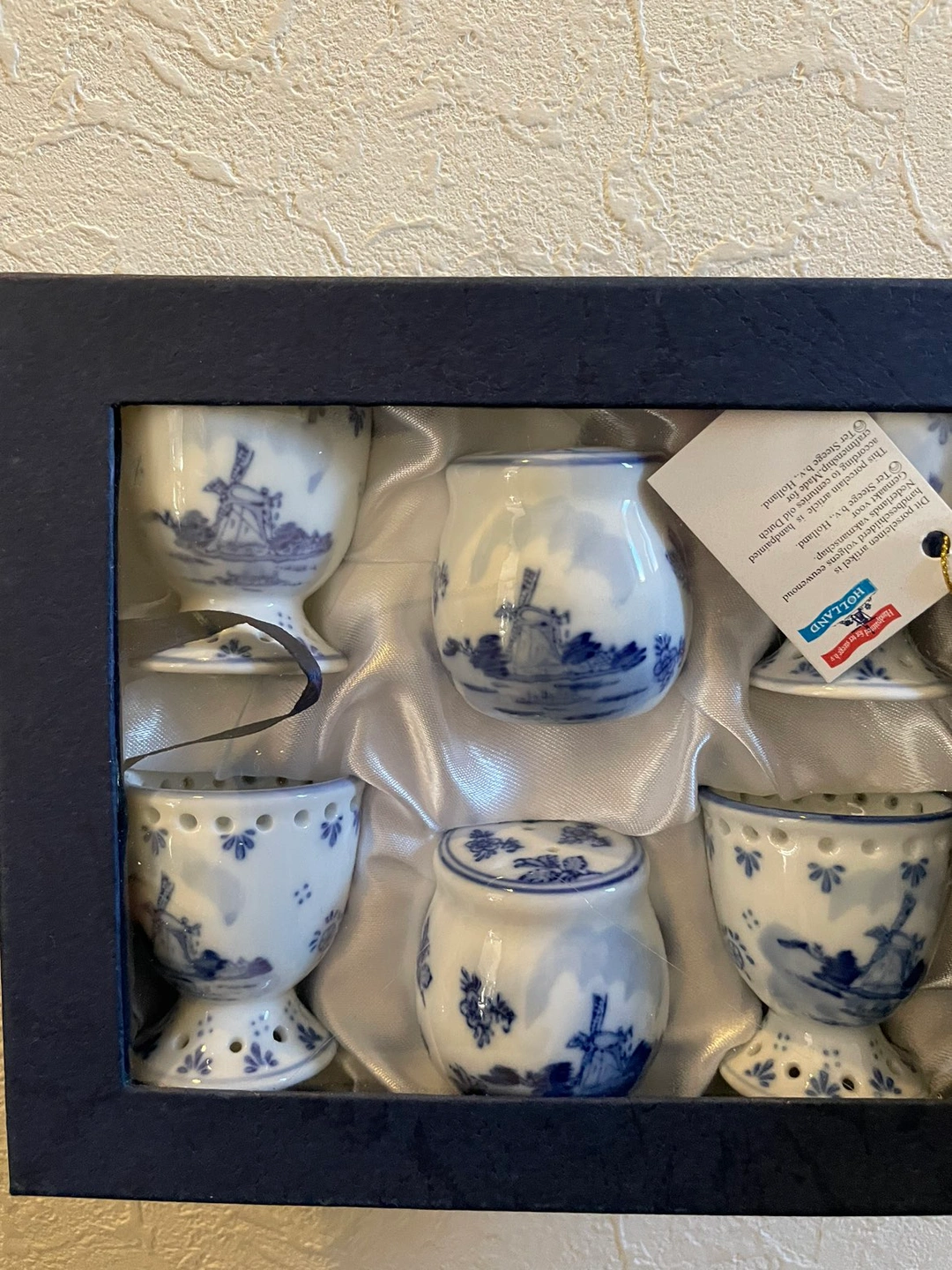 EggCups Ter Steege BD Delft Blauw Hand Decorated in Holland 1984の写真2枚目