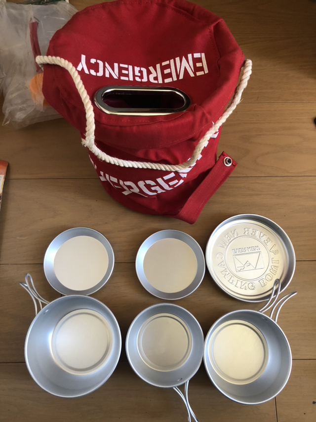 防災5点セット　エバニュー　ポリタンク　カトラリー　キャンプ　アウトドア　未使用の写真2枚目