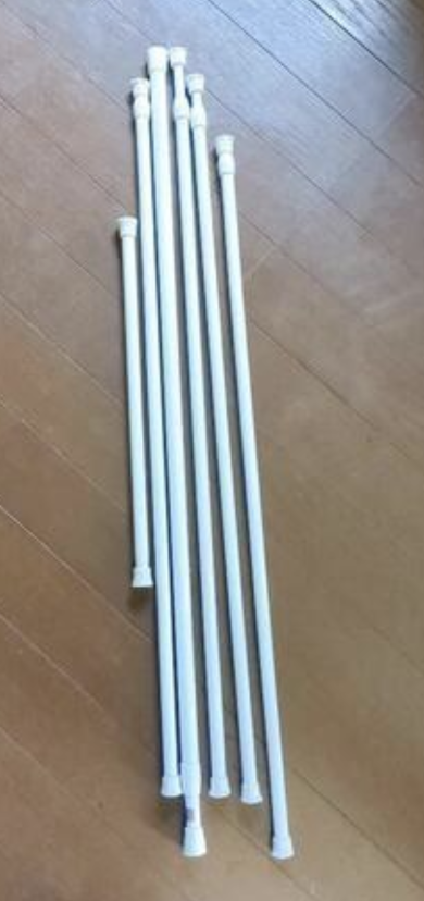 つっぱり棒6本（70cm〜120cm×5本　35cm〜60cm×1本）