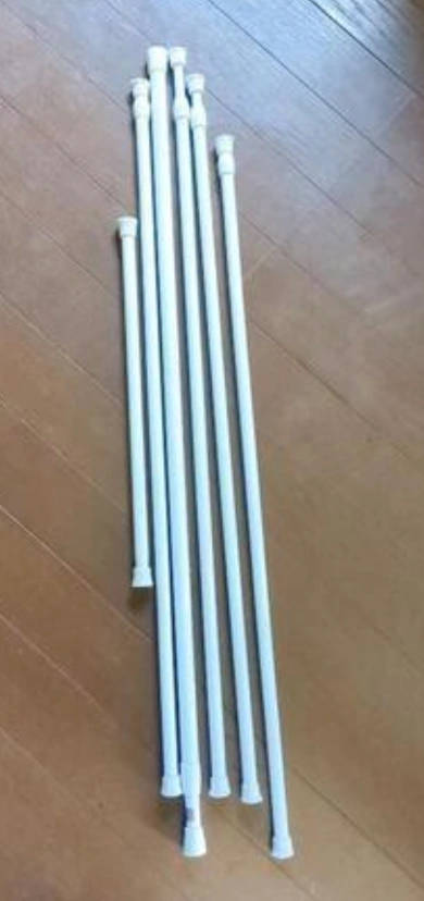 つっぱり棒6本(70cm〜120cm×5本 35cm〜60cm×1本)