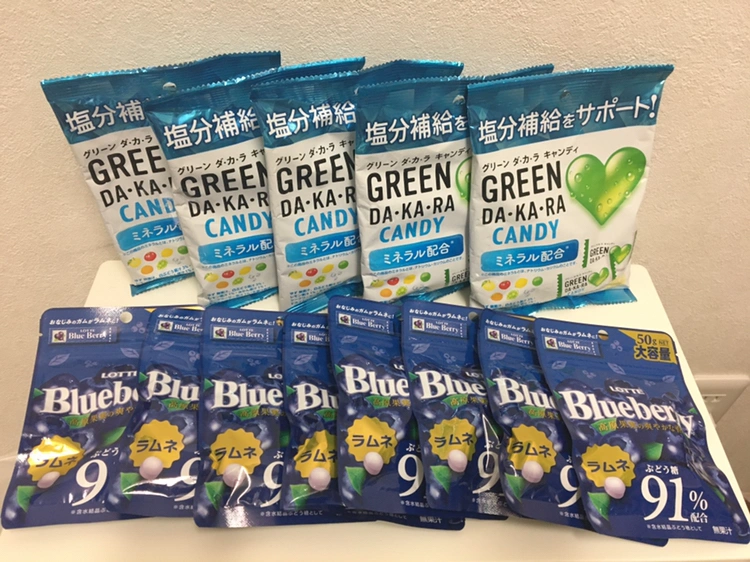 グリーンダカラ飴×5 ブルーベリーラムネ×8