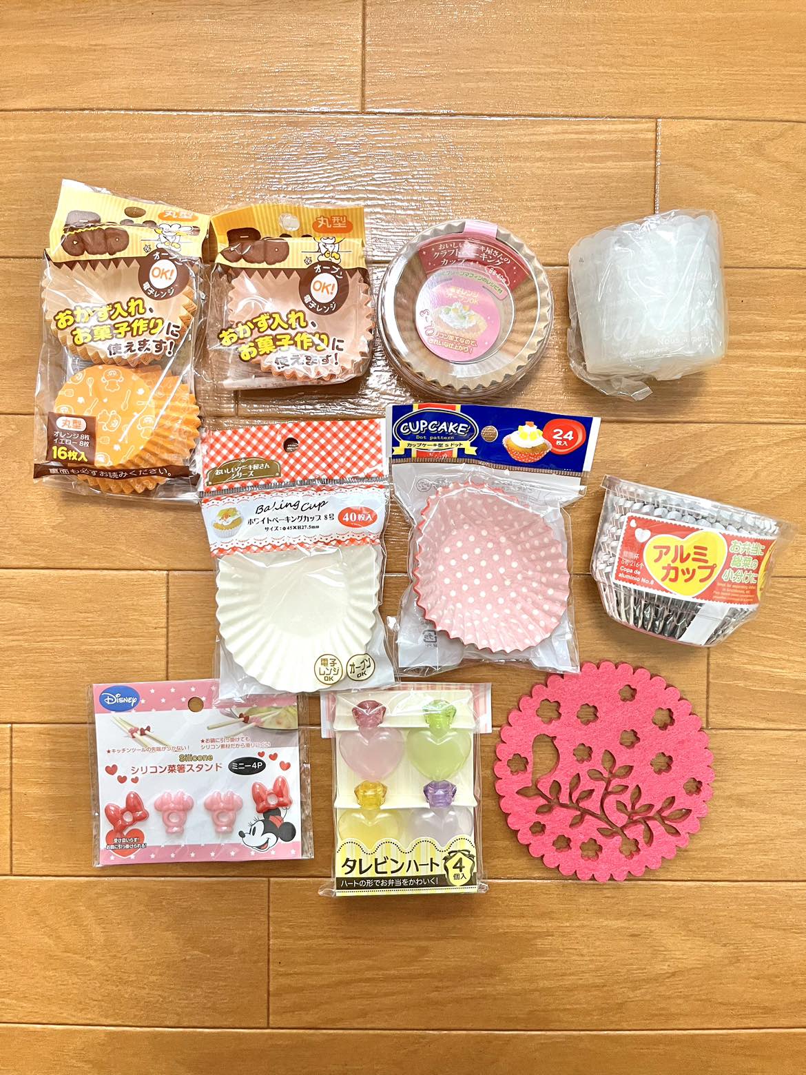 お菓子・お弁当用カップセット、菜箸スタンド、たれビン、コースター