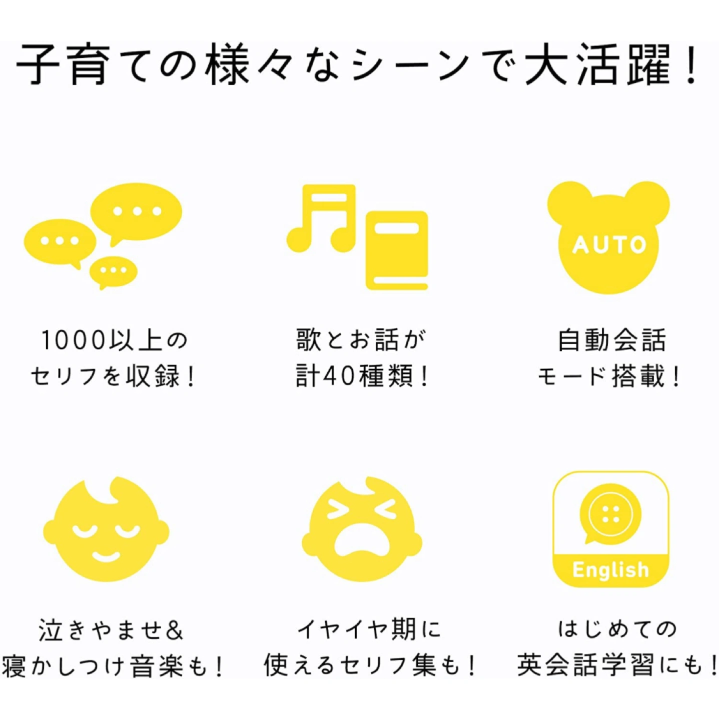 Pechat(ペチャット) イエロー ぬいぐるみをおしゃべりにするボタン型スピーカー【英語にも対応】の写真4枚目
