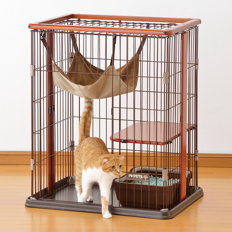 アイラブペット ウッドワンサークルキャットミニ ケージ ハンモック付きの写真3枚目