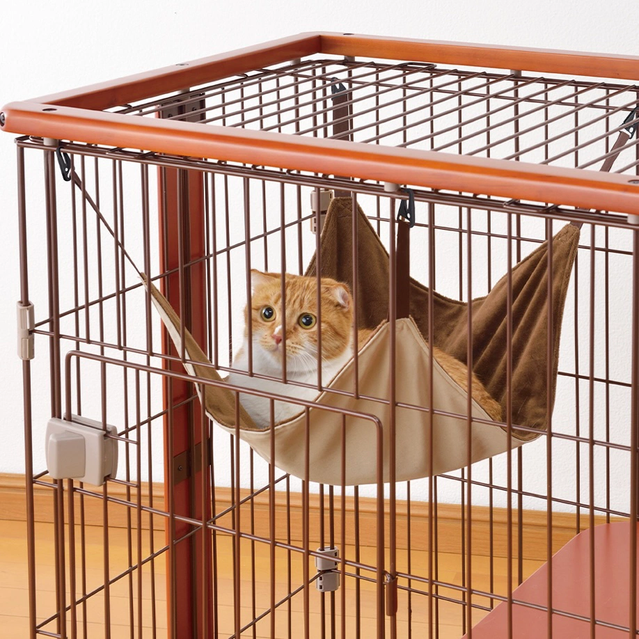 アイラブペット ウッドワンサークルキャットミニ ケージ ハンモック付きの写真2枚目
