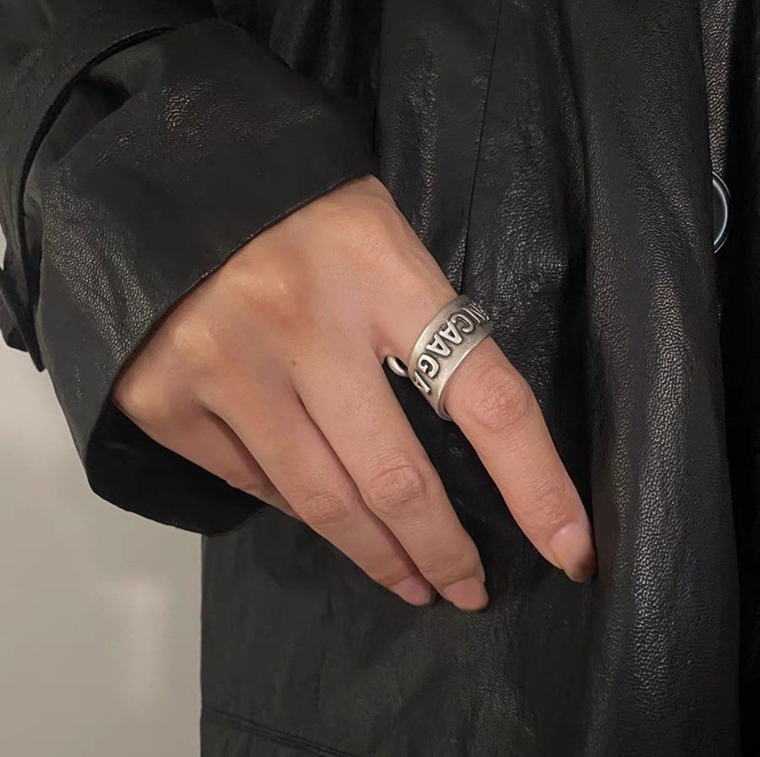 BALENCIAGA Silver Gourmette Ringの写真4枚目