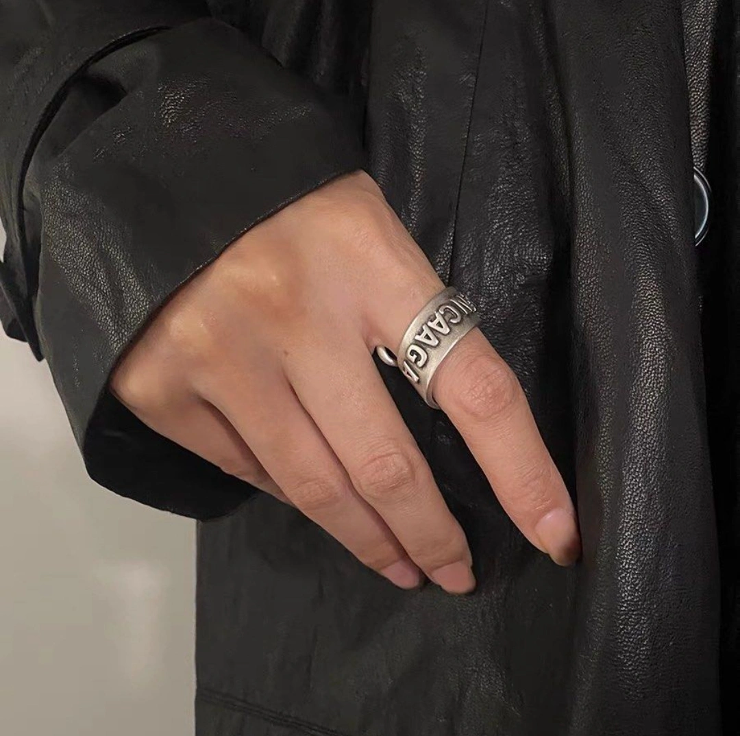 BALENCIAGA Silver Gourmette Ringの写真4枚目