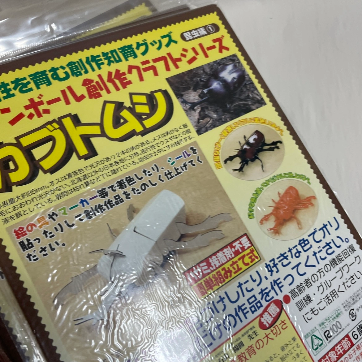 ダンボールクラフト キット カブトムシ/3個セットの写真9枚目
