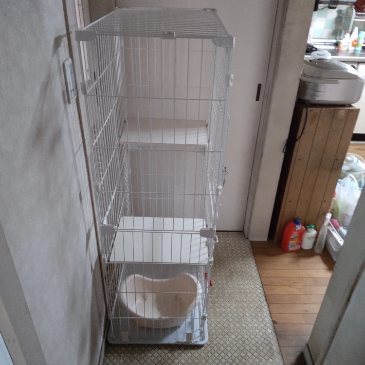 キャットケージ アイリスオーヤマ２段の写真3枚目
