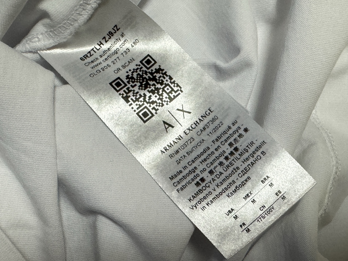 即お渡し可能〖 A|X／アルマーニ エクスチェンジ 〗半袖Tシャツ／定価：¥ 10,230の写真5枚目