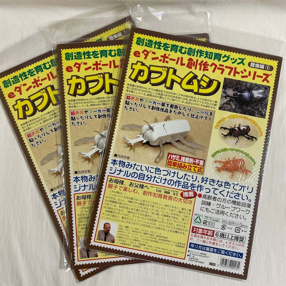 ダンボールクラフト キット カブトムシ/3個セット